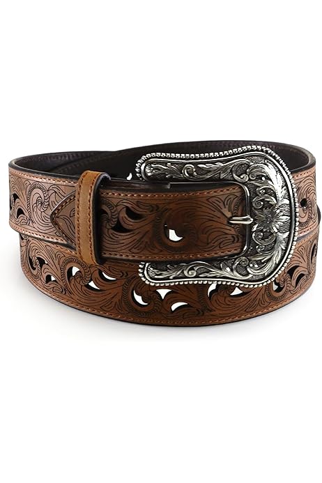 Jasgood Women Leather Belt Ariat Leather Western Belt Men's
