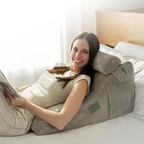 VIIROUD XL Coussin de Lecture Compensé Lin,Canapé Triangulaire Support Lombaire Gros Oreiller Cale Dos Tête de lit Repos Oreiller Dossier de Soutien Lombaire pour Adultes160*50 * 20 cm-Lime argenté