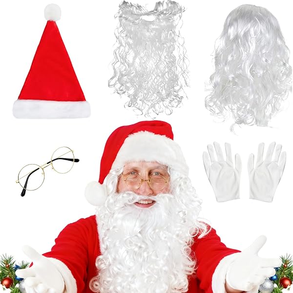 Perruque avec barbe Père Noël adulte : Deguise-toi, achat de Accessoires