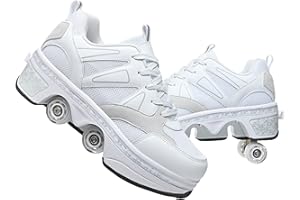 AGLOAT Mädchen Rollschuhe mit Rollen | Kinder Roller Skates | Verstellbar Kick Rädern-Sneaker | Outdoor-Spaß und Abenteuer | Geburtstagsgeschenk