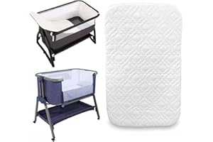 Go4Demand Next2Me Bedside Cribs Mattress to Fit Baby & Toddler Rocking Crib Mattress Compatible Sleeping Super Soft & Extra Thick Foam Removable Quilt Cover (83X50X5cm)