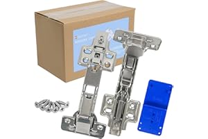 SAMOS® 2 Bisagras Puertas Cocina 165º-175º Grados Cierre Suave Hidraulico + 16 Tornillos