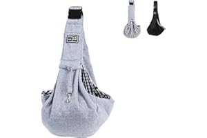 GUITTLY Hundetragetasche Welpen, Hundetragetasche bis 6.8kg, Tragetuch Hund Verstellbar, für Hunde und Katzen Spaziergänge und Aktivitäten im Freien (Grau)