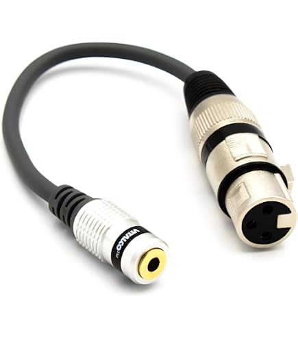 Twozoh Cavo XLR Femmina a 6,35 mm TRS 0,3M 2 Pezzi, Intrecciato Jack stereo da 6,35 mm bilanciato 3 pin XLR Microfono Cavo (Professionale/Hifi