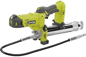 RYOBI - Pompe à Graisse 18V ONE+ - Débit 210 g/min, Pression max 690 bars - Tuyau 76 cm, Éclairage LED, Poignée GripZone+, Gâchette avec Interrupteur Sécurité - Batterie, Chargeur non Inclus - R18GG-0