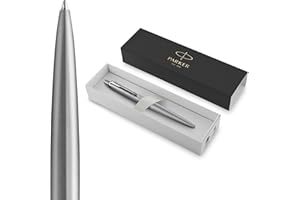 Parker Jotter penna a sfera XL | acciaio inossidabile vanta monochrome | punta media | inchiostro blu | confezione regalo