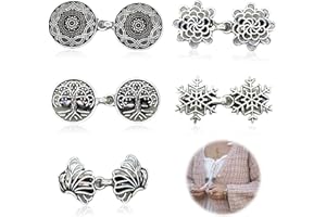JEIIBRZUI 5 Stück Vintage Pullover Schal Strickjacke Clips,Vintage Pullover Swirl Clip, Umhang Clips, Retro Hemd Brosche Verschluss, Kleid Hemd Clip für Damen
