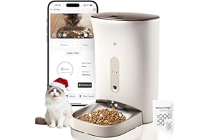 PURALUCE F1 Pro Distributore Automatico Cibo Gatti e Cani 4.5L con Telecamera HD 2K & Visione Notturna a 160°, WiFi 2.4G/5G, Antiblocco, Freschezza Tripla, Controllo APP, Ciotola in Acciaio Inox (F1 Pro 1)