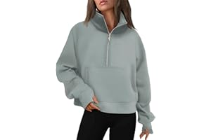 Timuspo Sudadera para mujer con forro polar, cremallera y cuello alto
