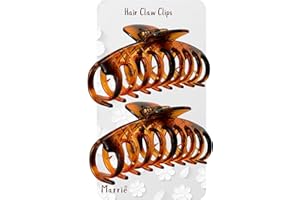 Marrie Large Hair Claw Clips for Thick Hair Nonslip Jumbo Hair Clamp Strong Big Hold Jaws Hair Styling Accessories for Women Girls Size 4.3 Inches (Brown)