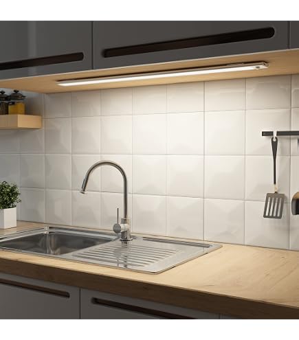 Produktbild von Schrankbeleuchtung Led Lampe, Magnetische Lichtleiste, Schranklicht Wiederaufladbar, Unterbauleuchte Küche, Unterschrankleuchte Küche, Schrankleuchte Mit Bewegungssensor Für Küche, R Egal, Weiß