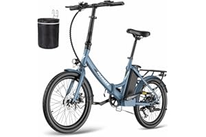 Fafrees Bicicletta elettrica F20 LIGHT, bici da città elettrica pieghevole da 20 pollici, motore da 250 W, batteria da 16,75 Ah, e-bike a 7 velocità per donna, autonomia 110 km