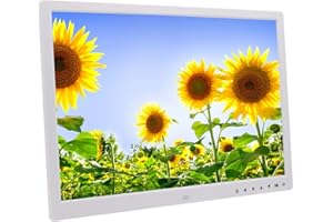 Digital Photo Frames Lettore pubblicitario da Parete da 17 Pollici, Cornice per Foto Elettronica ad Alta Definizione con Pulsanti a sfioramento, Supporto per Riproduzione Video 1080 (con Telecomando)