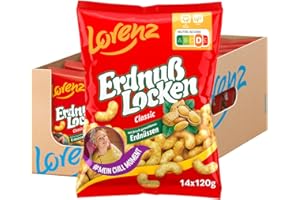 ‎LORENZ SNACK WORLD LORENZ | Erdnußlocken Classic | 14 x 120 g | vegan