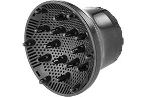 HOUSIWILL Universal Hair Diffuser, Adjustable Hair Dryer Diffuser Suitable for Hairdryer with Nozzle Diameter of 1.57in to 2.76in, Professional Salon Tool for Natural Curly Wavy Hair -Black