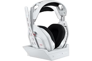 Logitech G Astro A50 LIGHTSPEED kabellose Gaming-Headset + Basisstation (Gen 5), PRO-G GRAPHENE, 3-System-Umschaltung, USB-C für Xbox, PS5, PC/Mac oder Nintendo Switch & Switch 2, Bluetooth - Weiß