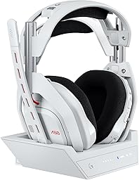 Logitech G Astro A50 LIGHTSPEED kabellose Gaming-Headset + Basisstation (Gen 5), PRO-G GRAPHENE, 3-System-Umschaltung, USB-C für Xbox, PS5, PC/Mac oder Nintendo Switch & Switch 2, Bluetooth - Weiß