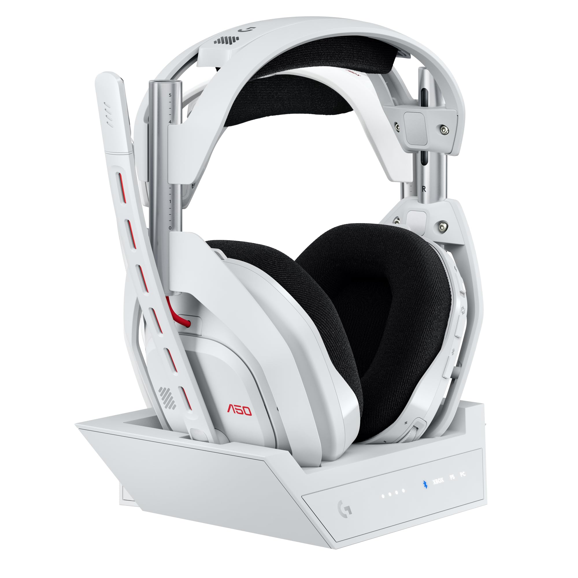 Logitech G Astro A50 LIGHTSPEED kabellose Gaming-Headset + Basisstation (Gen 5), PRO-G GRAPHENE, 3-System-Umschaltung, USB-C für Xbox, PS5, PC/Mac oder Nintendo Switch & Switch 2, Bluetooth - Weiß - 1
