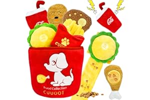 CUUOOT Hundespielzeug Kleine Hunde,Crinkly Squeaky Hundespielzeug Interaktives Plüsch Hundespielzeug Puzzle und Bereicherung Hundespielzeug für kleine, mittlere und große Hunde (Bucket-Meal-01)