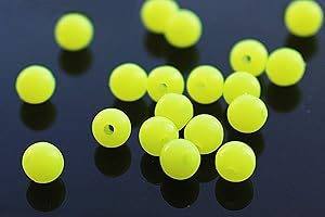 Tigofly 200 pcs/lot Plastic Round Flo-Yellow Fishing Beads Hard Floating Bobber Bulk Beads Fishing Accessories Fly Tying Materials