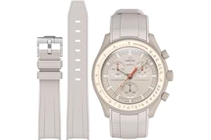 Stanchev Pasek do zegarka Omega x Swatch MoonSwatch, Rolex, SEIKO, Speedmaster, 20 mm, miękki silikon, zakrzywiany, bez przerwy, dla mężczyzn i kobiet, 20mm