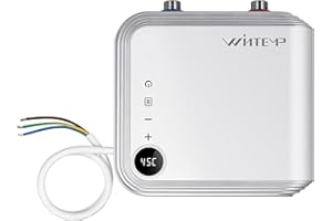 Wintemp, instantaneous water heater, 230 V, 5.5 kW, white, without plug, LED temperature display, instantaneous water heater for kitchen and bathroom, instant hot water for hand sinks. Energy class A