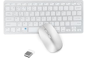 TOPEV Wireless Keyboard and Mouse Set, Rechargeable Ultra-Thin Wireless Keyboard Mouse Combo, 2.4GHz Wireless, Silent Design and Stable Connection, for Windows PC Laptop Computer, 78 keys, Silver