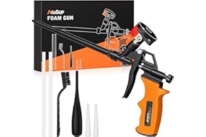AojSup Pistolet à Mousse, Pistolet à Mousse PU Extensible, Pistolet Mousse Polyuréthane Professionnel pour Calfeutrage, Etanchéité, Remplissage