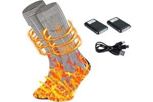 ECHDEN 4500mAh Chaussettes chauffantes pour Homme et Femme,Chaussettes Chauffantes électriques Rechargeables,3 Niveaux de température Lavables Chaussettes Chauffantes,Chauffe-Pieds d'hiver