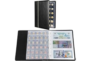 Kyrio Album kolekcji monet Uchwyt na monety Moneta książki Składowanie Książka Pieniądze Kieszeń na pensa dla kolekcjonerów (Kieszonkowy rozmiar 3,7 * 4 cm/1,4x1,6 cala, Czarny)