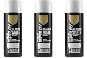 Etrexonline Pintura Spray Multicolor Profesional | 400ml | Adecuado para Metal, Madera & Plástico | Blanco Mate | Secado Rápido | Paquete de 3