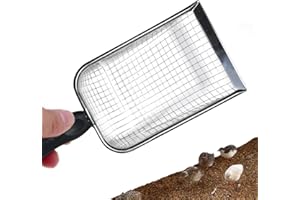 HWORKS Katzenstreuschaufel aus Metall, Kotschaufel aus Metall mit Komfortgriff, Metallsieb mit tiefer Schaufel für Katzen, Hunde und Kaninchen, Streuschaufel aus feinem Sand für die Katzentoilette, Streuscha