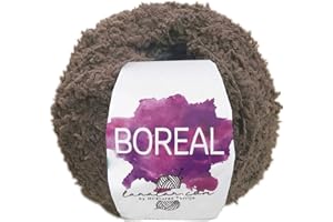 Hilo de Lana rizada para Tejer Crochet Ganchillo o Punto Torrijo BOREAL 50g, Ovillo de Lana Suave de Micropoliester para Tejer | 1 Unidad, Color 3040