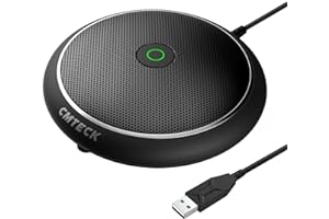 CMTECK Conference USB Microphone, Computer Desktop Mic with Mute Function, Omnidirectional Condenser PC Mic for Video, Streaming, VoIP Calls, Plug & Play Compatible with Mac OS X Windows (No Speaker)