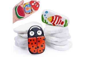 Niuny Sassi da Dipingere 12pcs 5-8cm Sassi Bianchi Pietre Piatte per Pittura Ciottoli Dipinti Ciottoli Pietre per Pittura Piatte da Dipingere per Pittura Fai Da Te Pittura Acquari Casa e Giardino