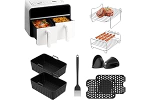 UMANIY Accessori per friggitrice ad aria calda Ninja 9 PC Ninja Foodi Accessori per AF500EU, AF400EU, AF300EU 7,6 – 10,4L, accessori per aria fryer Ninja Foodi Dual