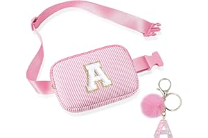 BLONWINER Crossbody Bags for Teenagers, Bum Bag with Cute Letter Chain for Women Friends Sister, Pop Gifts for Birthday and Festival, Personalized Bumbags Purse for Teen Girl (Pink A)