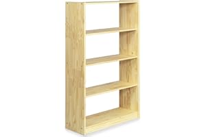 IDIMEX Standregal mit 5 Böden, praktisches Bücherregal aus massiver Kiefer in Natur, Schlichtes Büroregal aus Massivholz