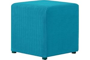 AQIGR Hockerbezug Rund/Quadratisch/Rechteckig 40x40 Ottoman Cover Ottomane Schonbezug Hocker Hussen für Fußhocker Stretch Ottomane Abdeckung Hocker Protector Hockerabdeckung ( Color : #8 , Size : 38X38CM )