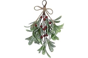 GISOOM Decorazione di Vischio da 9,1 Pollici, Steli Floreali di Vischio Artificiale, Plettri di Vischio Artificiale con Bacche Rosse, Ornamento da Appendere Al Vischio di Natale la Decorazione(#1)