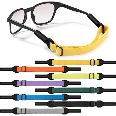 Sweet 8 pezzi di colore regolabile in pelle/perline, occhiali da sole antiscivolo, supporto per occhiali da sole intorno al collo, cordino, per donne, uomini e bambini, Mix