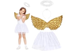 Fennoral Weihnachtskostüm Kinder Weinachten Elfen Rentier Engel Kostüm Weihnachtself Wichtel Christkind Krippenspiel Reh Giraffen Kinderkostüm Faschingskostüm für Mädchen Karneval Weihnachten Fasching