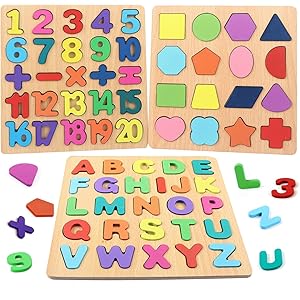 Niwlix Wooden Learning Educational Board for Kids, Puzzle Toys for 2  Years Old Boys & Girls Educational Toys for Toddlers & Preschoolers, ABCD for Kids(Alphabets, Numbers & Shapes)