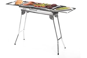 InnovaGoods® Barbacoa ExelQ, Barbacoa carbon portatil, parrilla barbacoa portatil, fácil y comodo traslado, Ideal para el aho