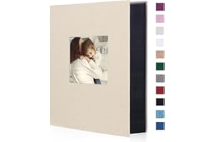Miaikoe Fotoalbum 10x15 300 Leinen Album Slip in für Familie Hochzeitstag Album Buch Holds 300 Horizontal 10x15cm Fotos Beige