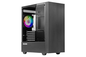 Nuwo Raythe R101 Nero Case micro-ATX mini-ITX per PC Gaming Desktop Office Mini Tower 0.50MM SPCC, Ventola FRGB (Fixed) da 120mm, USB 3.0, Frontale Mesh e Pannello Laterale in Vetro Temperato