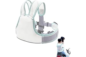 TMRBBESTY Cintura di Sicurezza per Moto per Bambini,Bambini Moto Cintura Imbracatura Regolabile,Imbracatura Moto per Bambini,Design a Strisce Riflettenti,Adatto per veicoli elettrici,Biciclette,Motocicli