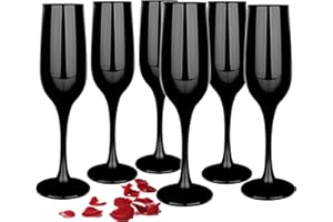 G GLASMARK KROSNO 1992 Glasmark Krosno Set De Coupes À Champagne 6X 200Ml Verres À Vin Mousseux Verres À Prosecco Noir