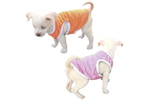 QiCheng & LYS Einfarbige Hunde-T-Shirts Kleidung,Baumwollhemden Weich und atmungsaktiv,Cotton Hundekleidung,Welpensportweste (Pink/Orange, L)