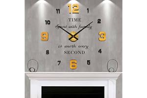 Vangold Nowoczesny Mute DIY Bezramowy Duży Zegar Ścienny 3D Naklejka lustrzana Metal Duże zegarki Home Office Dekoracje